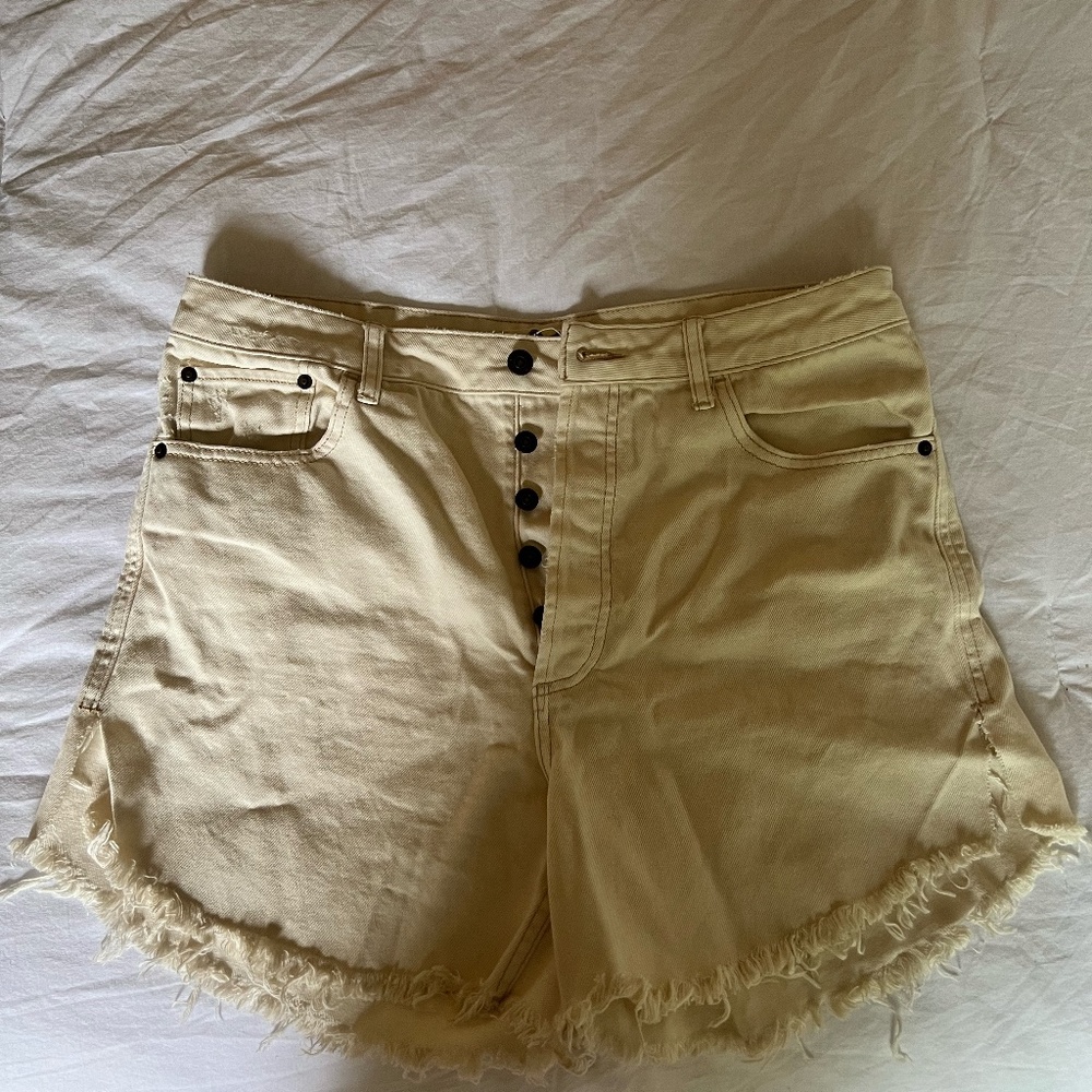 Yellow Free People Denim Shorts